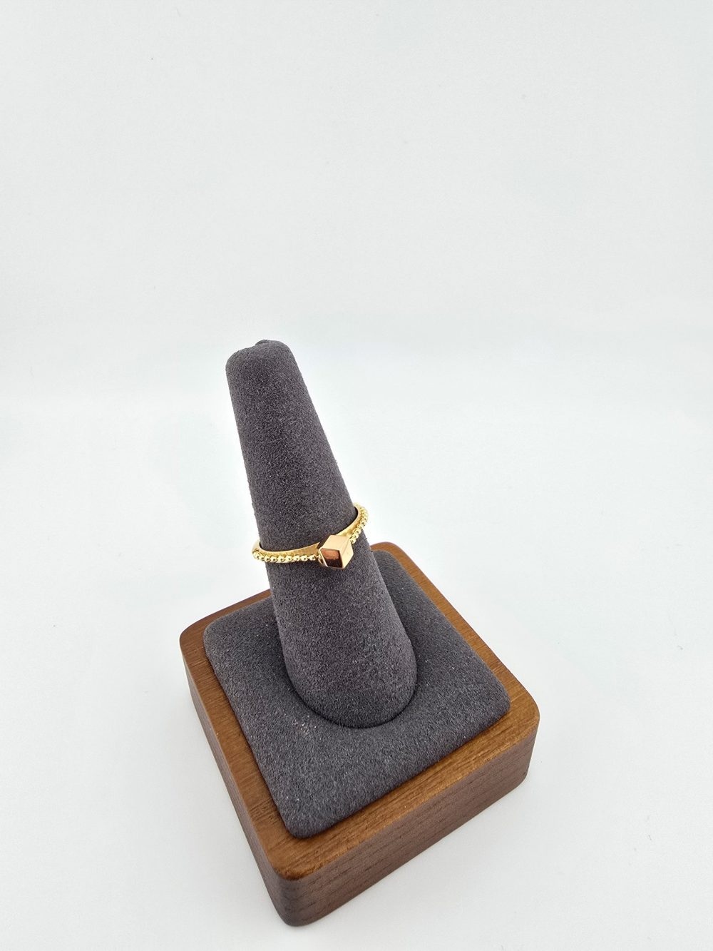 18K cube with chain gold ring - Image 12