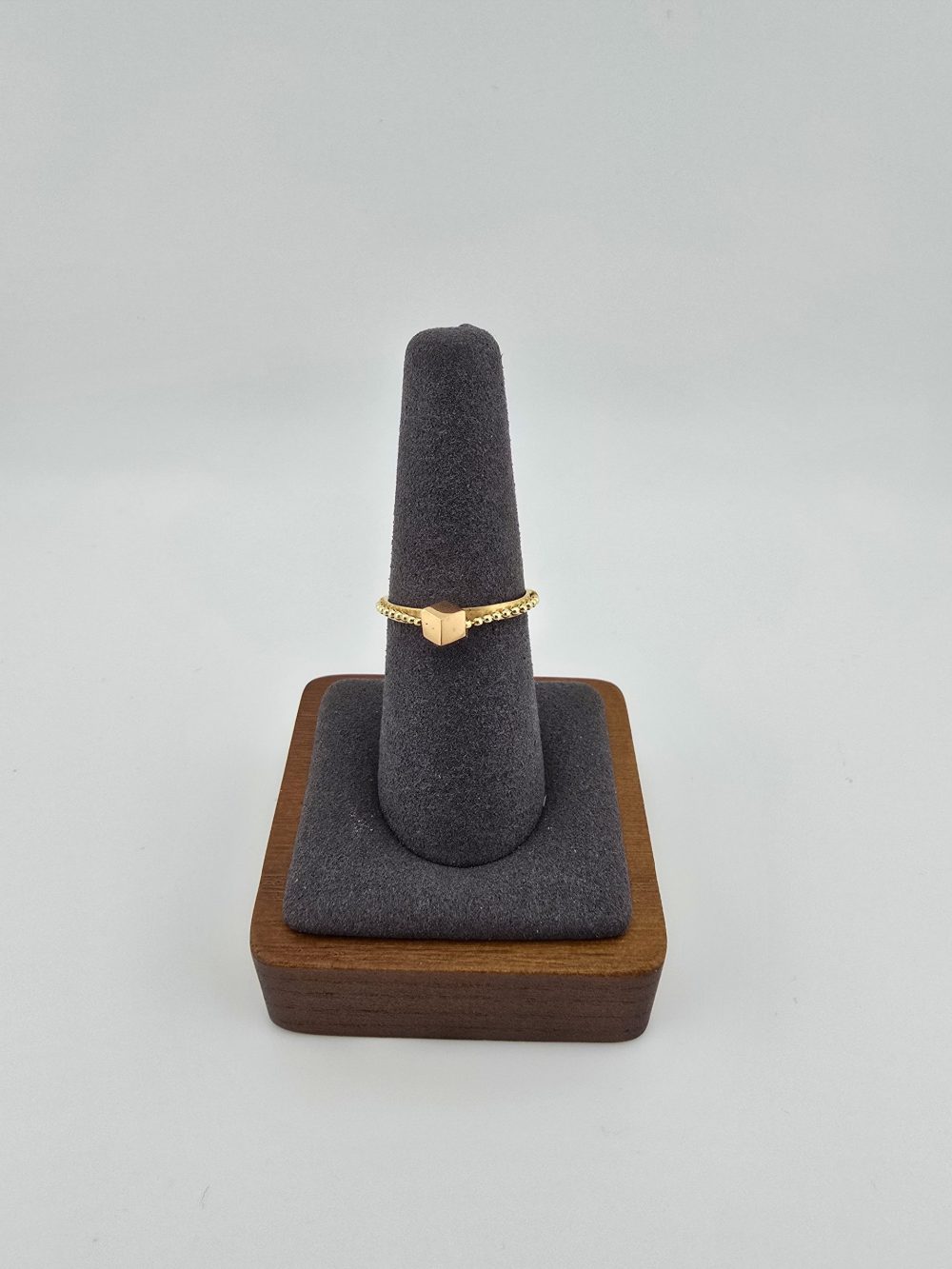 18K cube with chain gold ring - Image 9