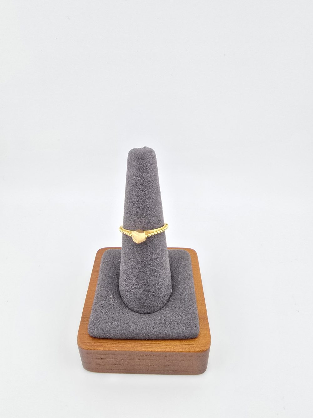 18K cube with chain gold ring - Image 17