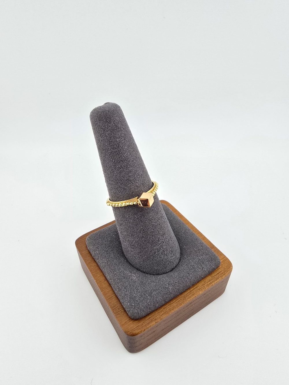 18K cube with chain gold ring - Image 11