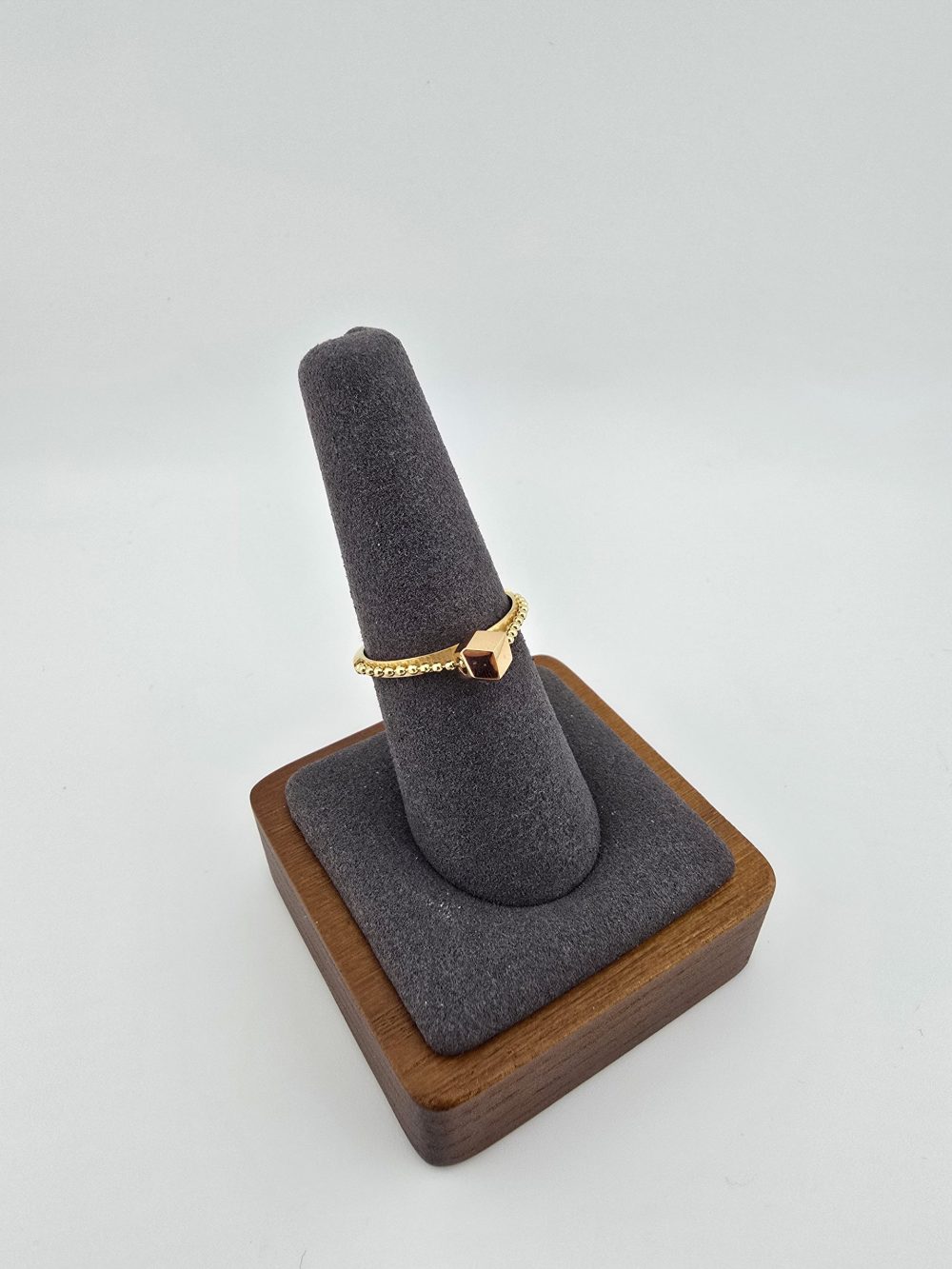 18K cube with chain gold ring - Image 10