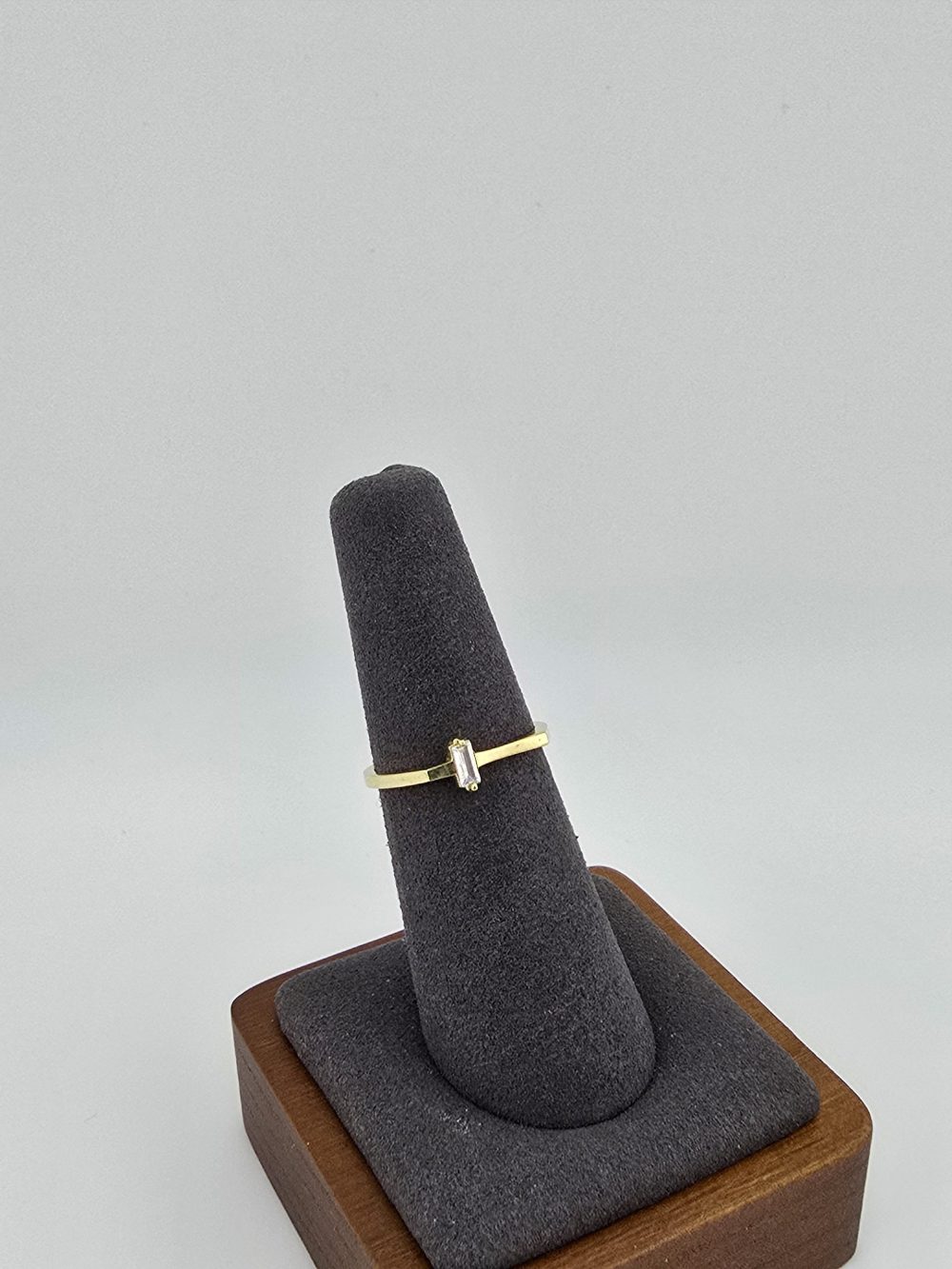 Gold Single Baguette Diamond Ring - Image 9