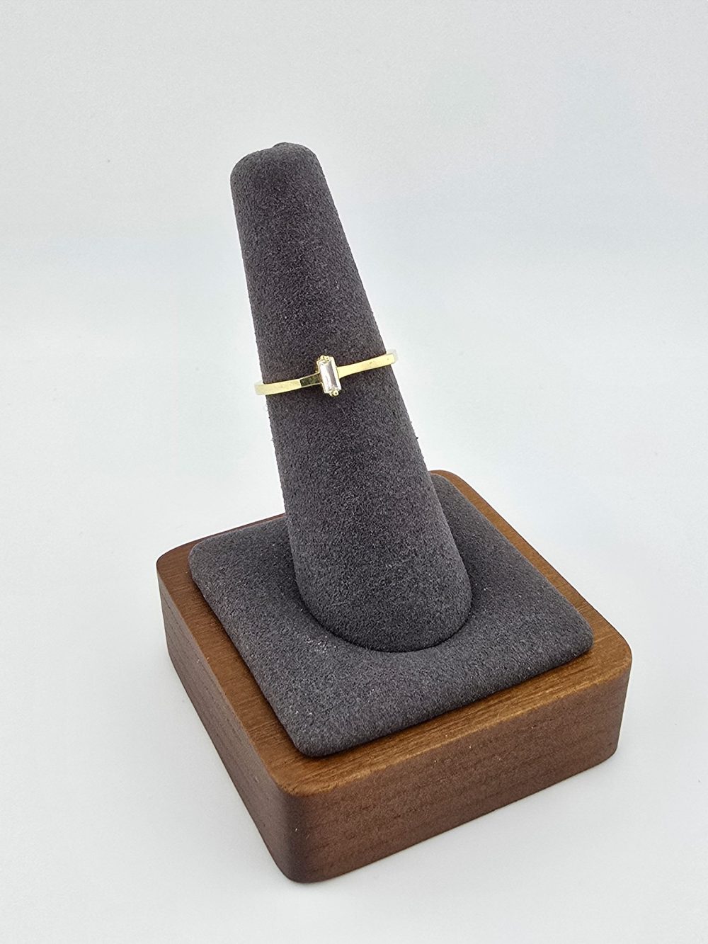 Gold Single Baguette Diamond Ring - Image 8