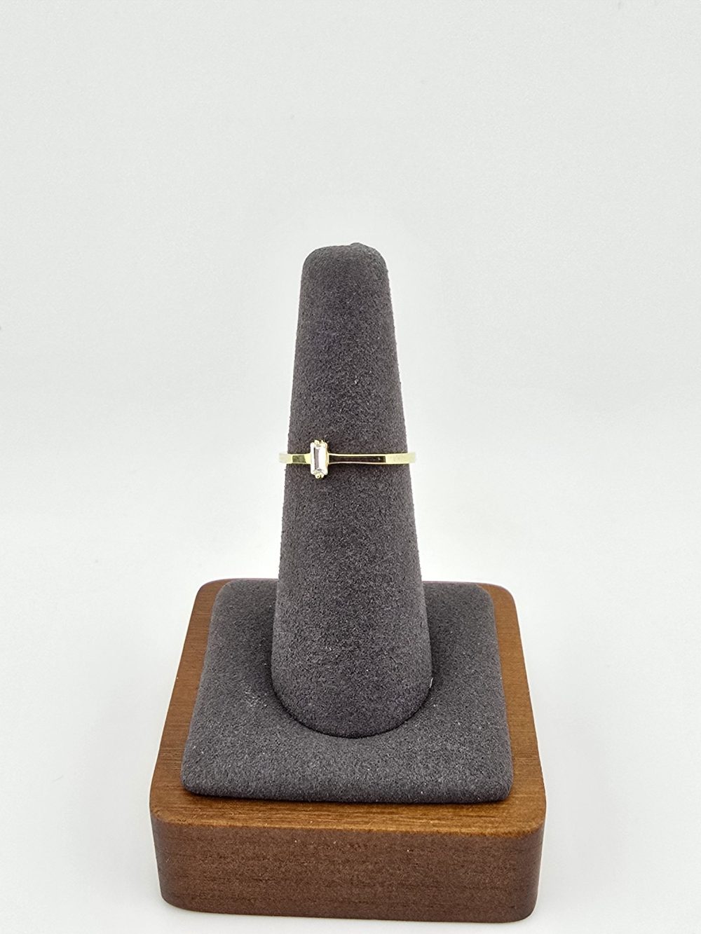 Gold Single Baguette Diamond Ring - Image 5