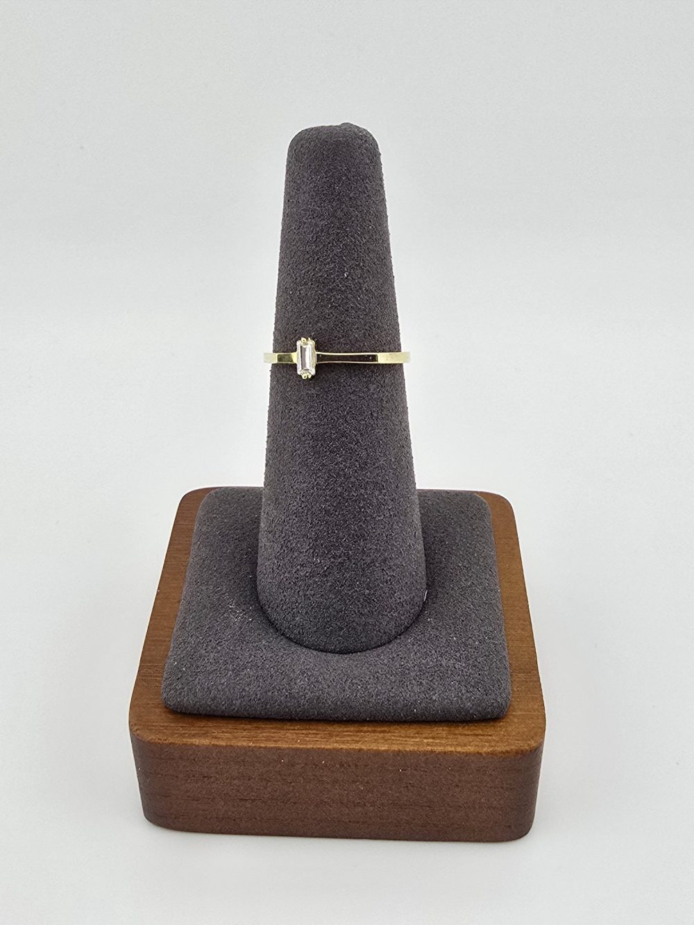 Gold Single Baguette Diamond Ring - Image 6