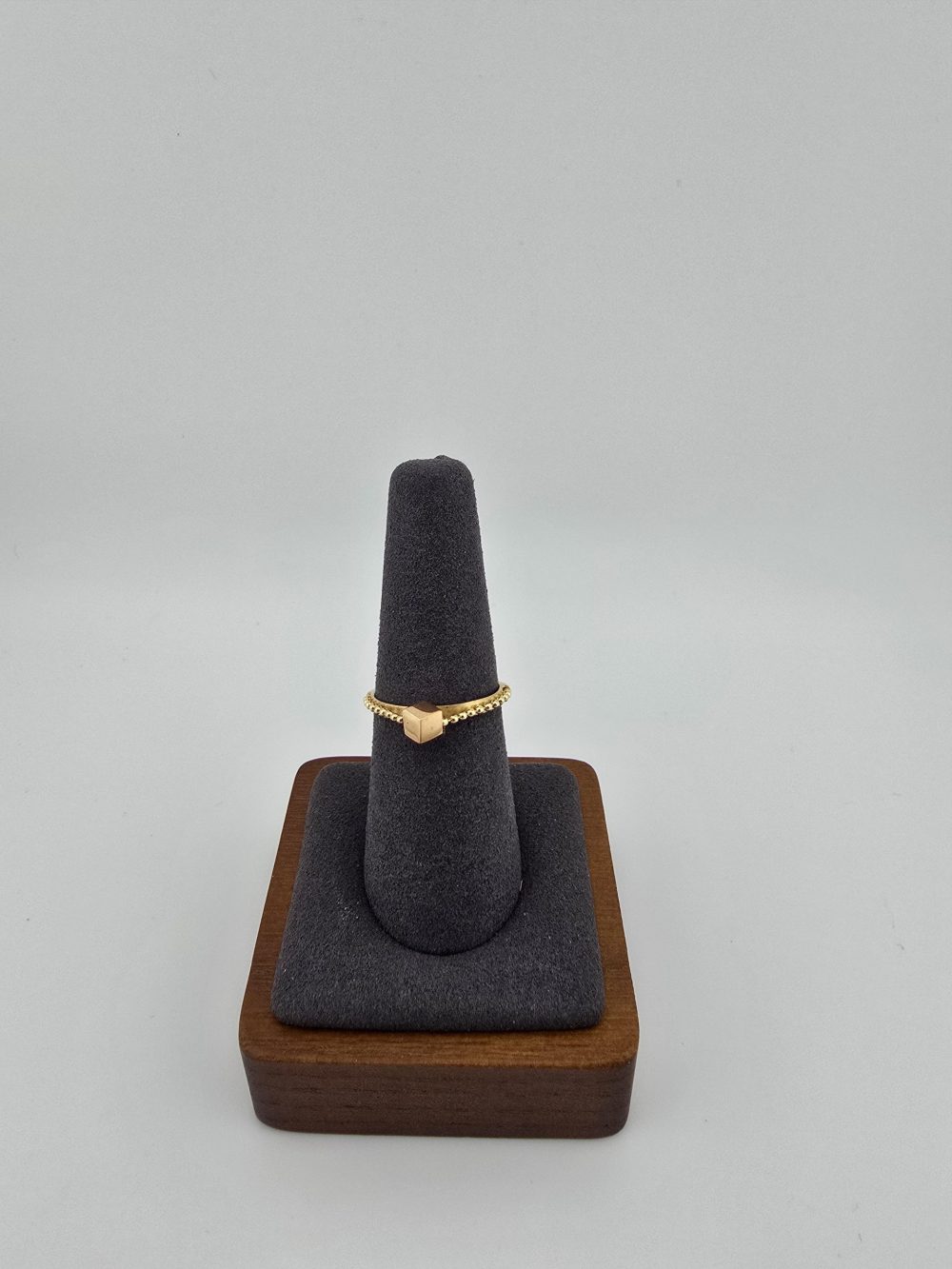 18K cube with chain gold ring - Image 16