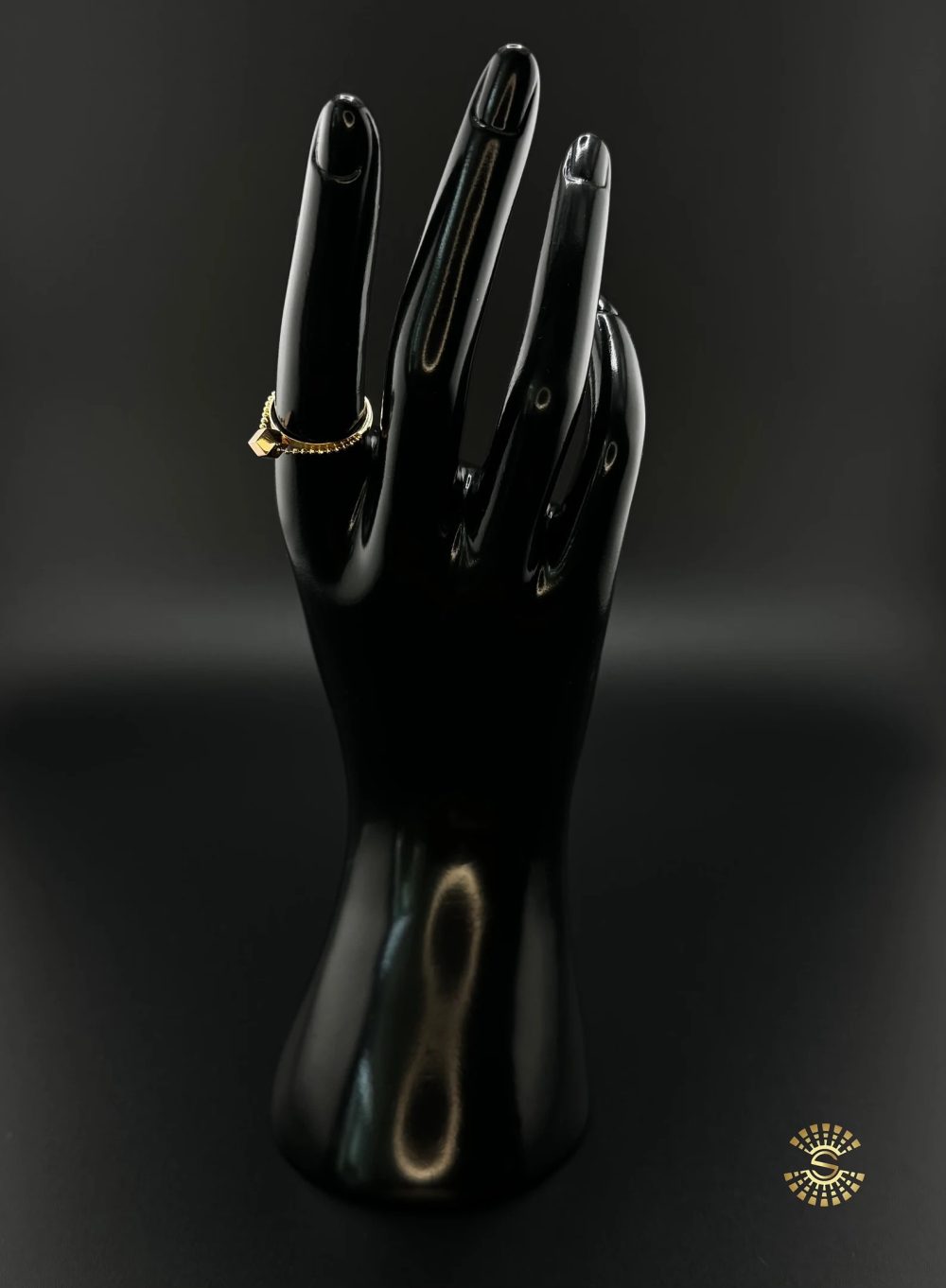 18K cube with chain gold ring - Image 5