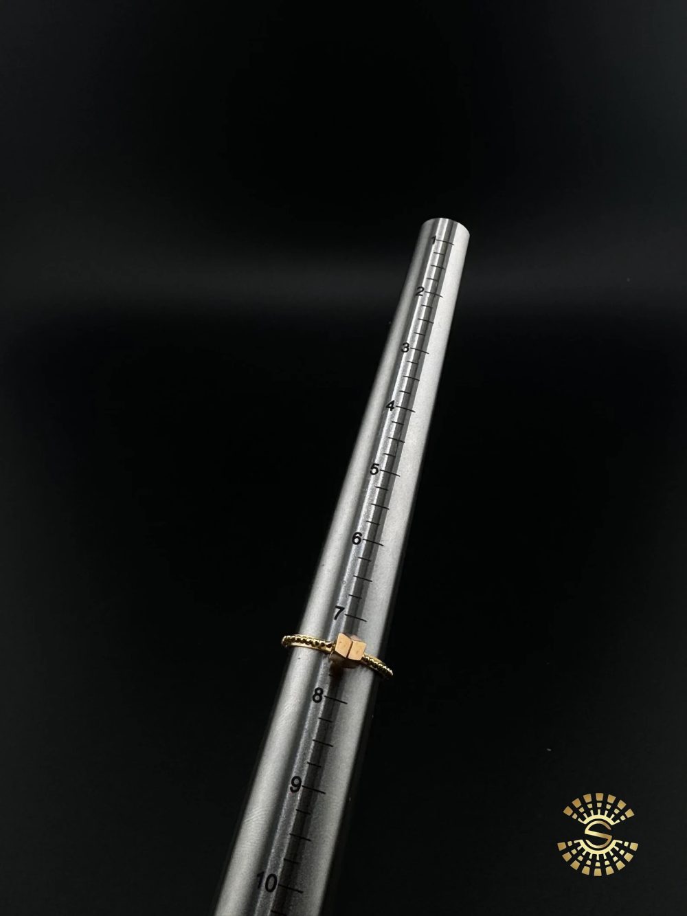 18K cube with chain gold ring - Image 7
