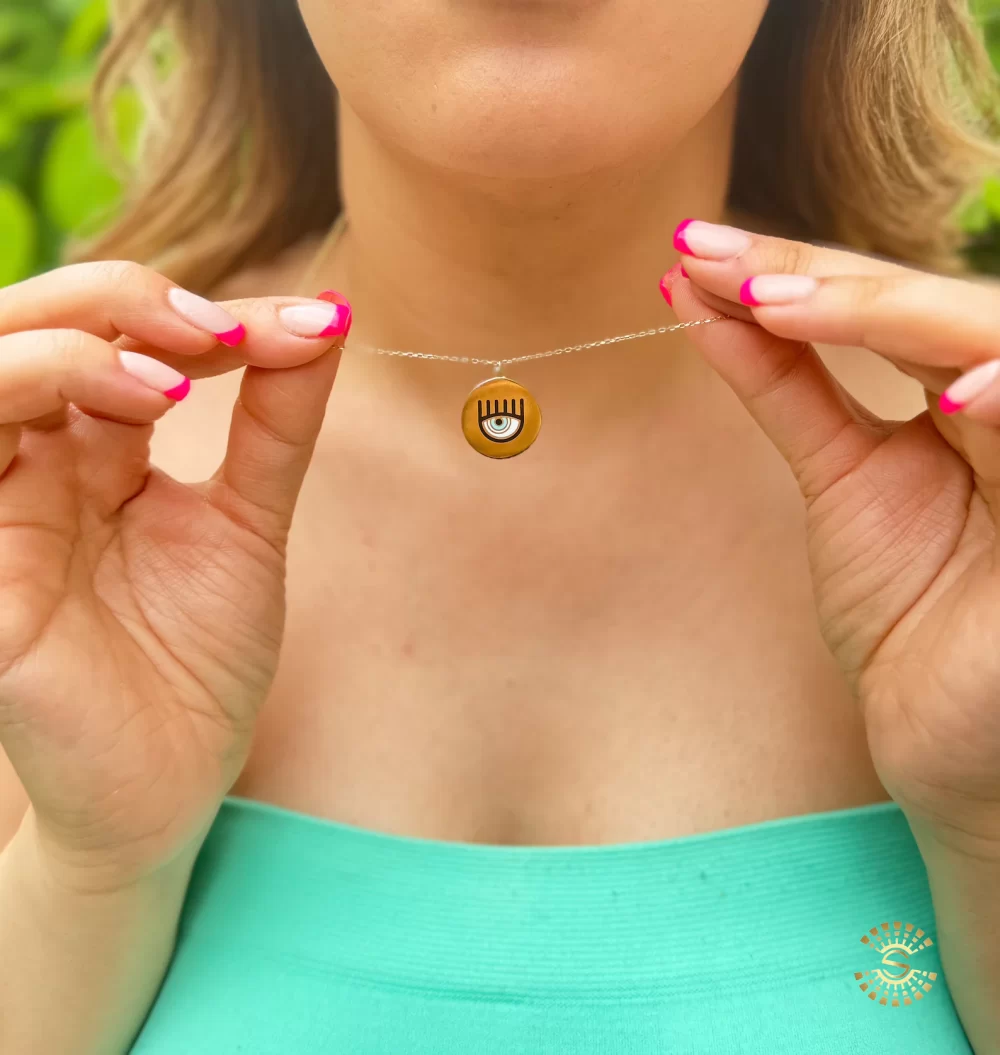 Mystic Gold Eye Pendant Necklace - Image 2