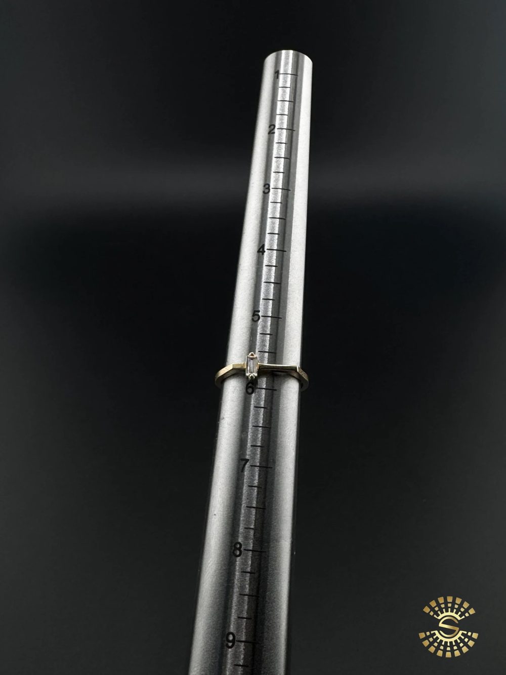 Gold Single Baguette Diamond Ring - Image 4