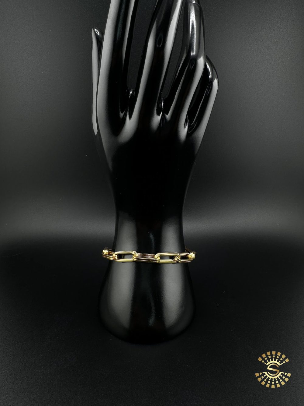 Gold Rectangular Link Bracelet