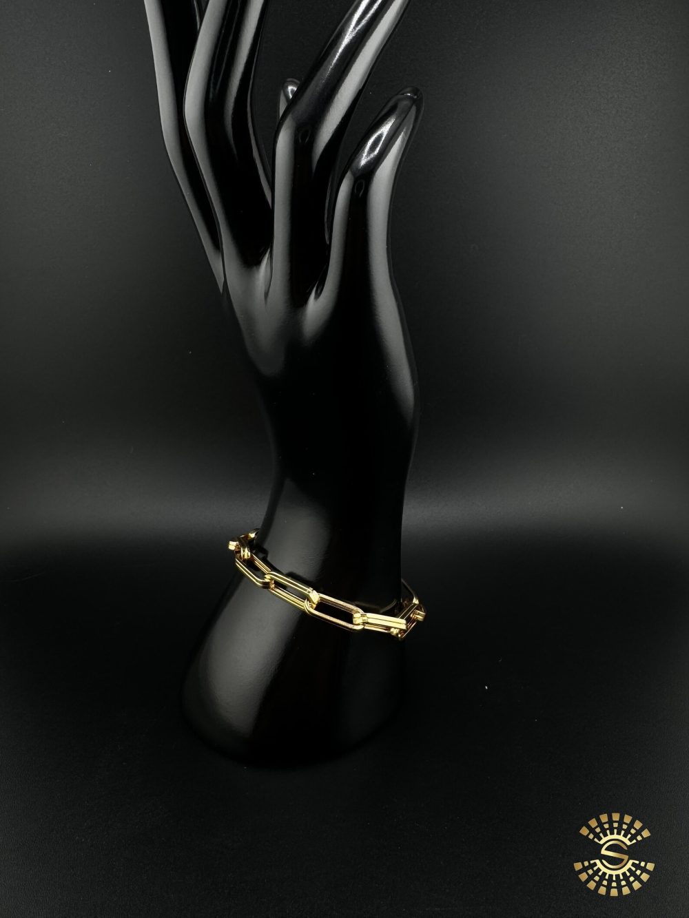 Gold Rectangular Link Bracelet - Image 2