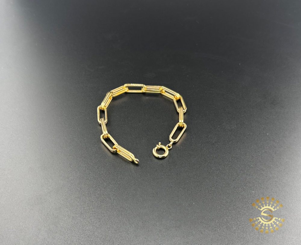 Gold Rectangular Link Bracelet - Image 5