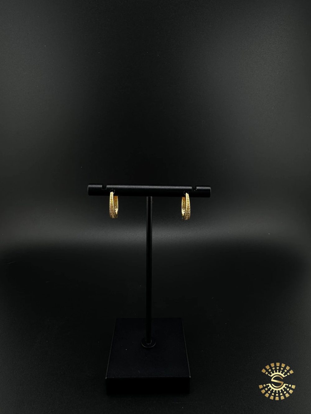 Gold Diamond Hoop Earrings - Image 4