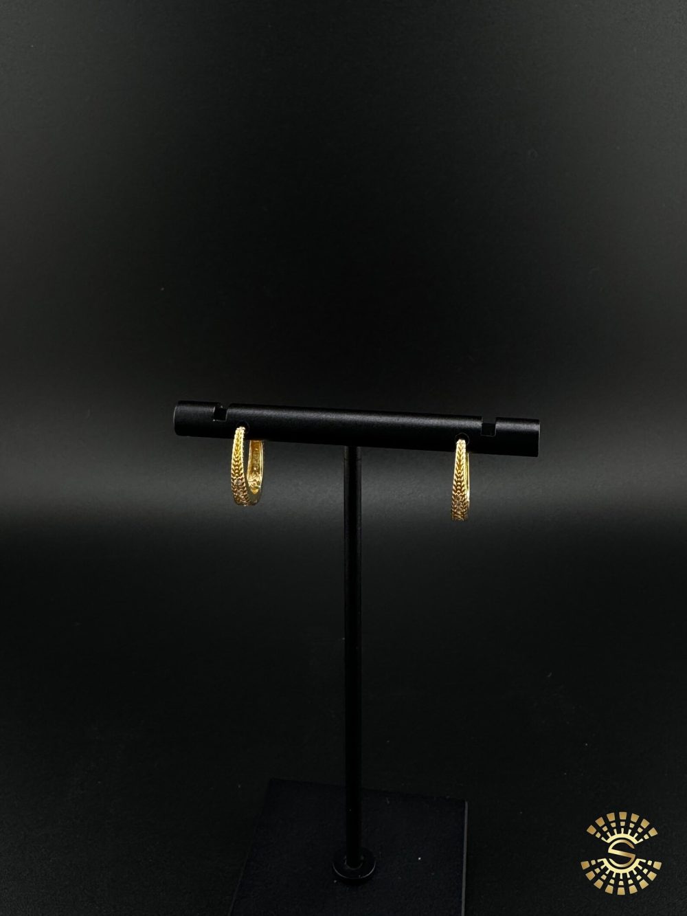 Gold Diamond Hoop Earrings