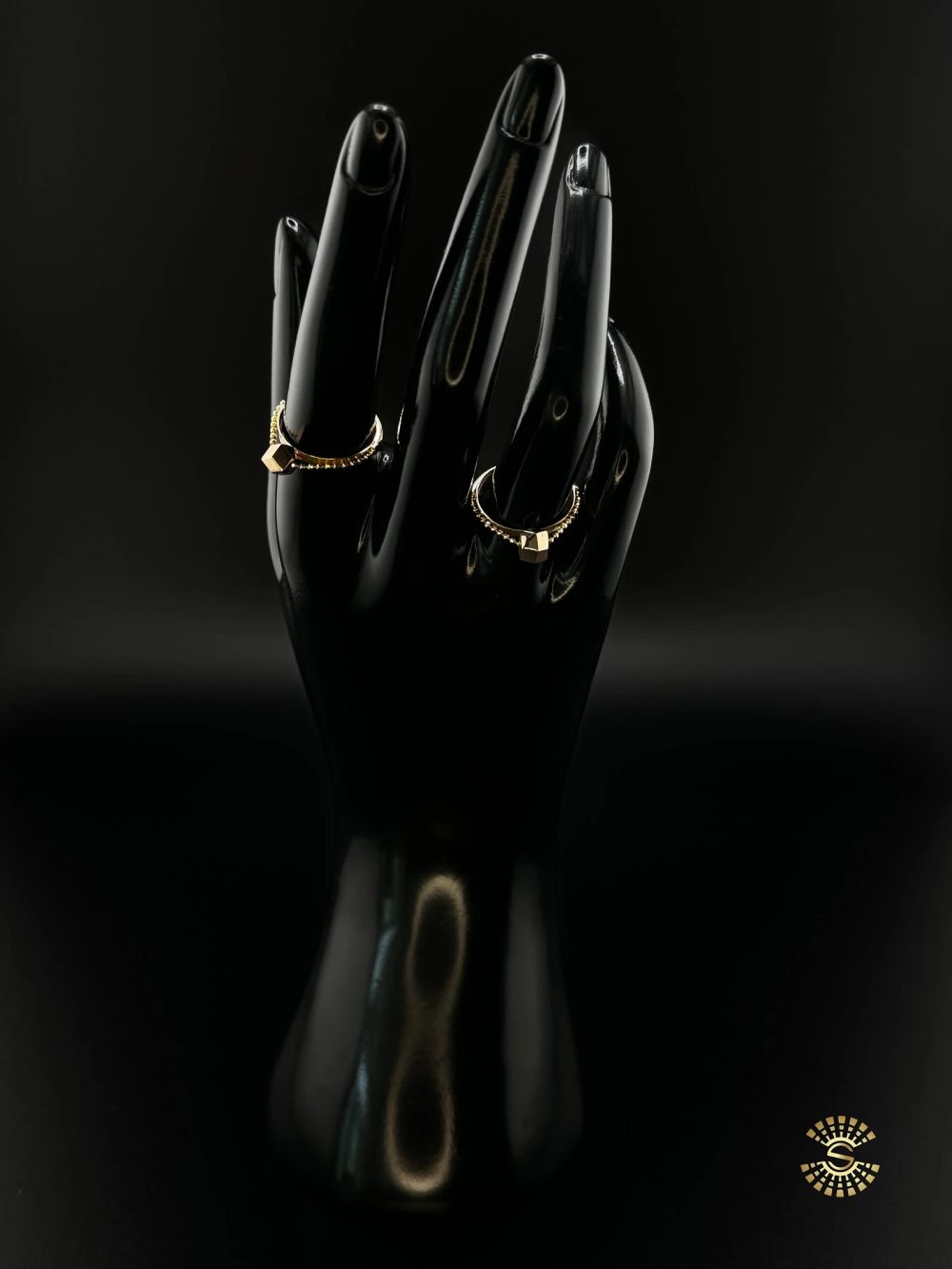 18K cube with chain gold ring - Image 3