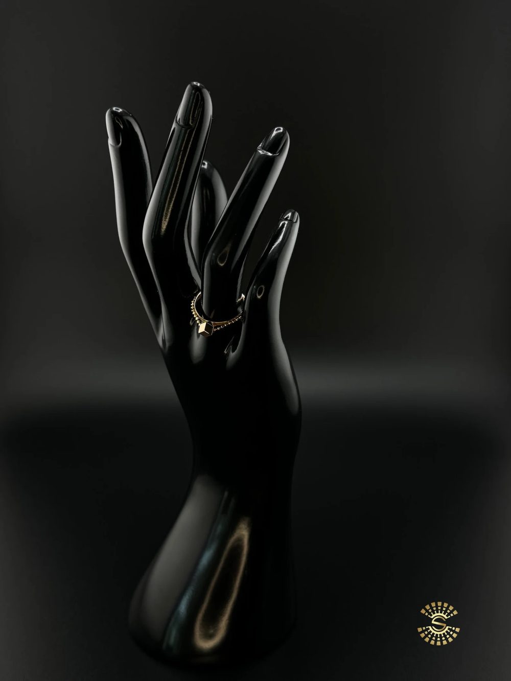 18K cube with chain gold ring - Image 4