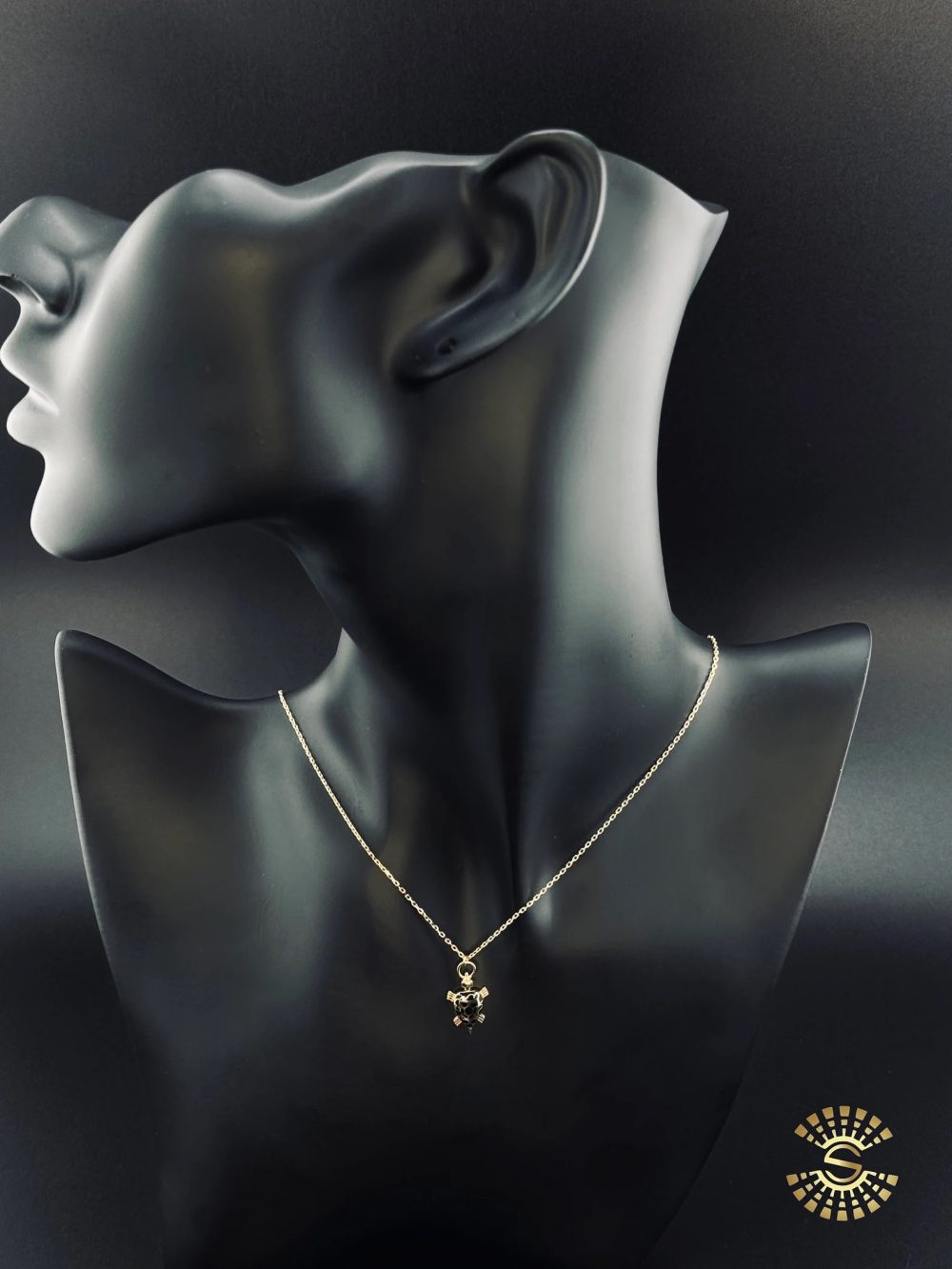 Golden and Black Turtle Pendant Necklace - Image 2