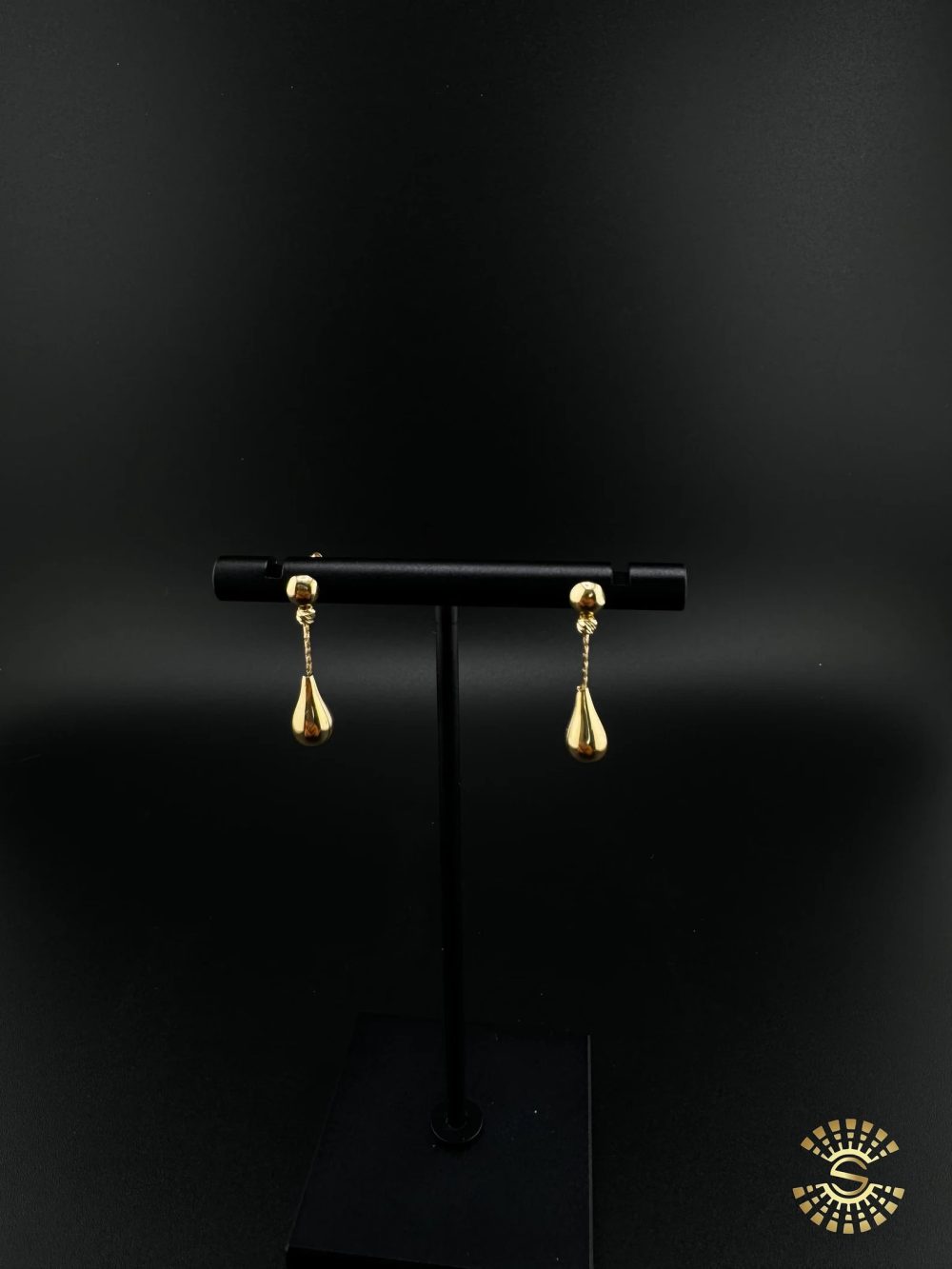 Gold Teardrop Dangle Earrings