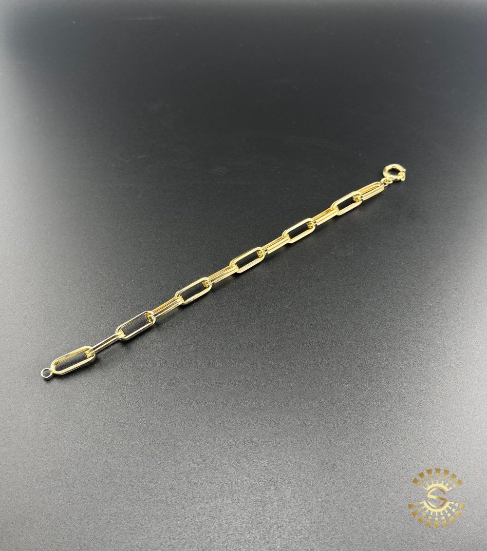 Gold Rectangular Link Bracelet - Image 6